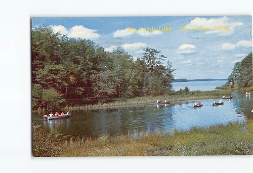 Cartolina canoa grande lago - cartolina,