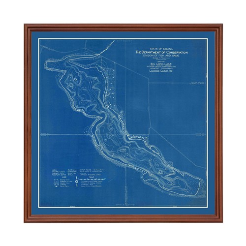 Vecchia mappa del grande lago - vecchia,