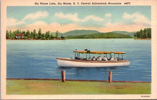 Cartolina barca big moose lake - moose,